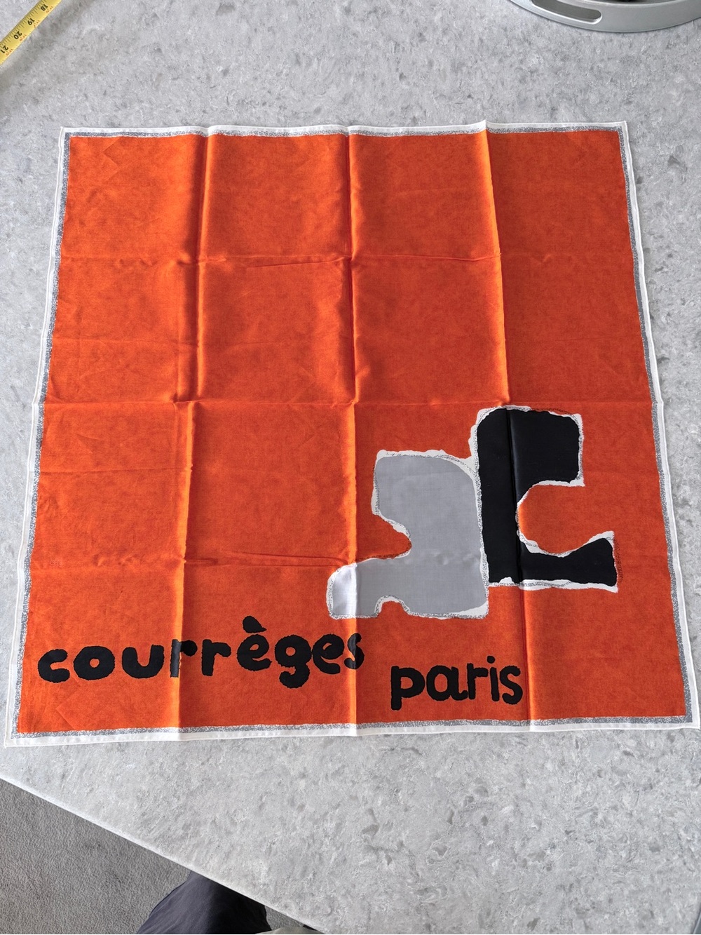 Vintage Courrèges Paris square cotton scarf